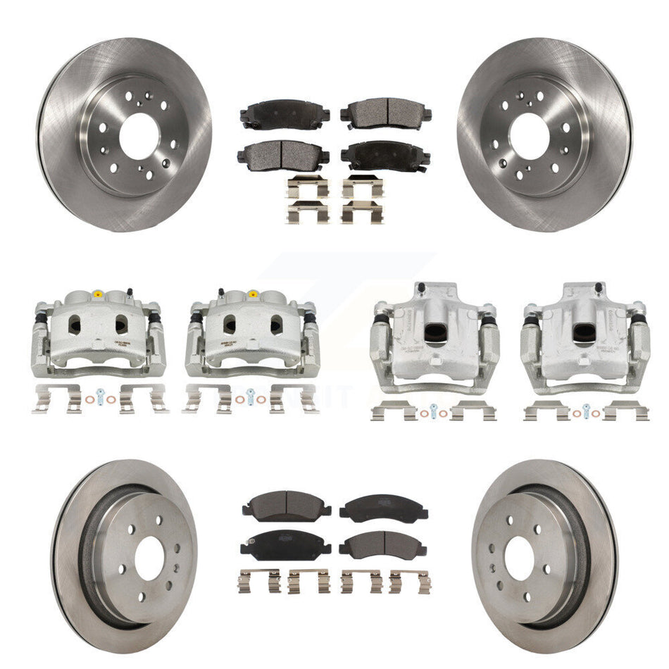 Front Rear Brake Caliper Rotor Ceramic Pad Kit (10Pc) For Cadillac XTS With 6 Lug Wheels KC8-101363T
