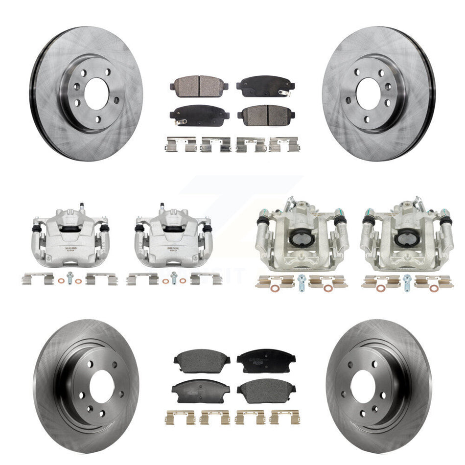 Front Rear Brake Caliper Rotor & Ceramic Pad Kit (10Pc) For Chevrolet Cruze Orlando Volt KC8-101364T