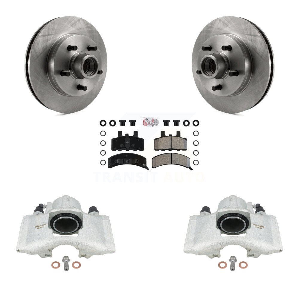 Front Disc Brake Caliper Rotors And Semi-Metallic Pads Kit For Chevrolet C1500 GMC Tahoe Suburban Yukon Express 1500 Savana KC8-101365N by Transit Auto