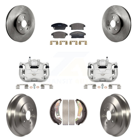 Front Rear Brake Caliper Rotor Drum Semi-Metallic Pad Kit (8Pc) For 13-17 Chevrolet Trax KC8-101365P