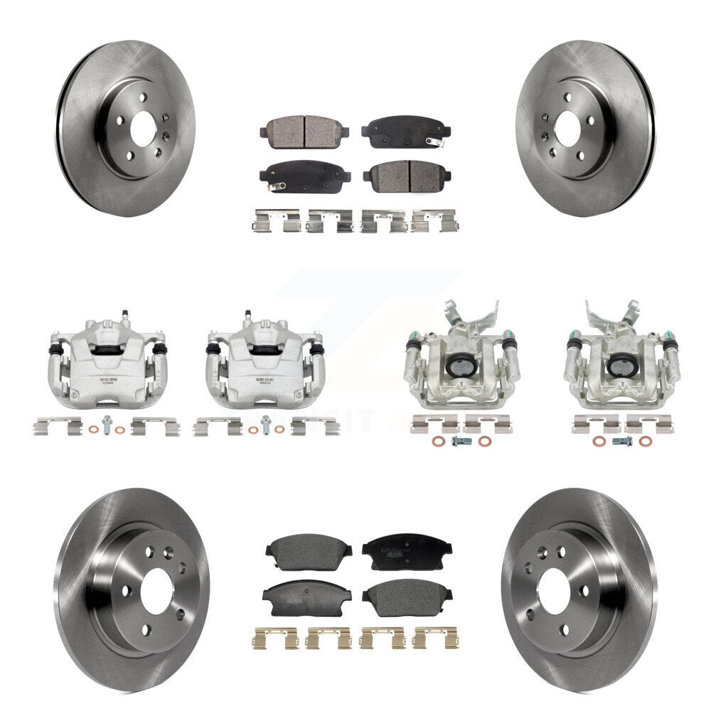 Front Rear Brake Caliper Rotors & Ceramic Pad Kit (10Pc) For Chevrolet Trax Buick Encore KC8-101365T
