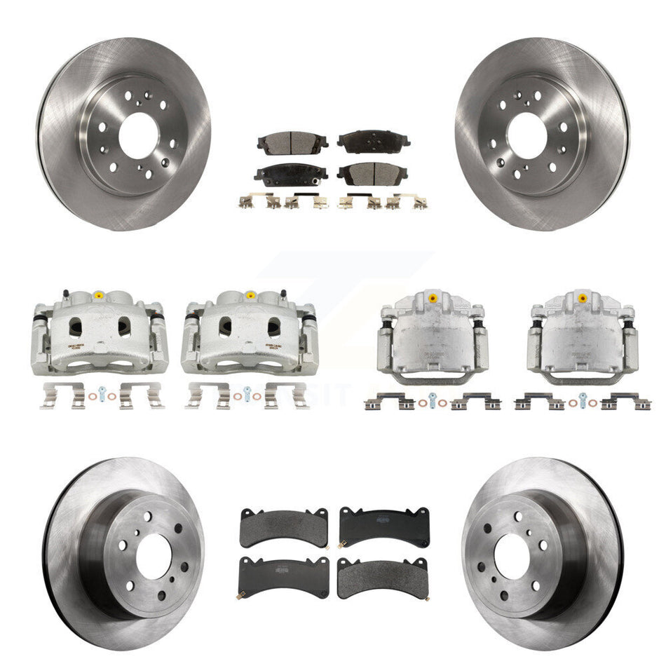 Front Rear Brake Caliper Rotor Semi-Metallic Pad Kit (10Pc) For GMC Sierra 1500 Yukon XL KC8-101367P