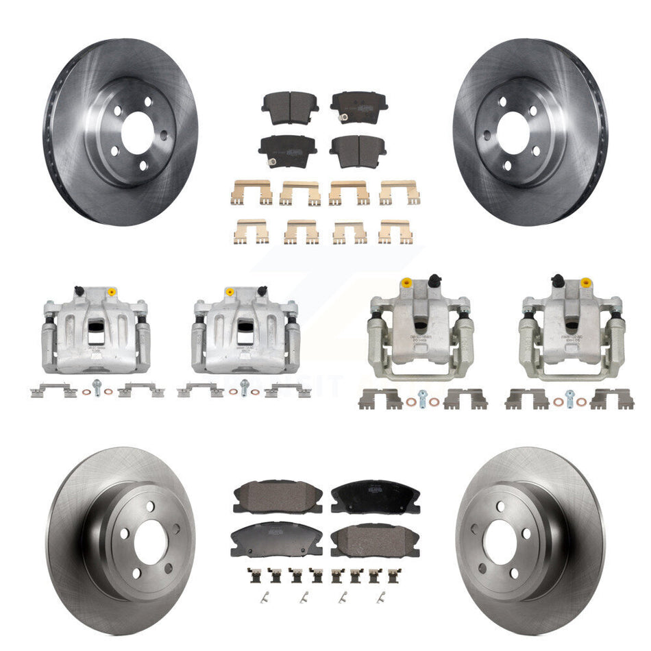 Front Rear Disc Brake Caliper Rotors And Semi-Metallic Pads Kit (10Pc) For Dodge Charger KC8-101368P