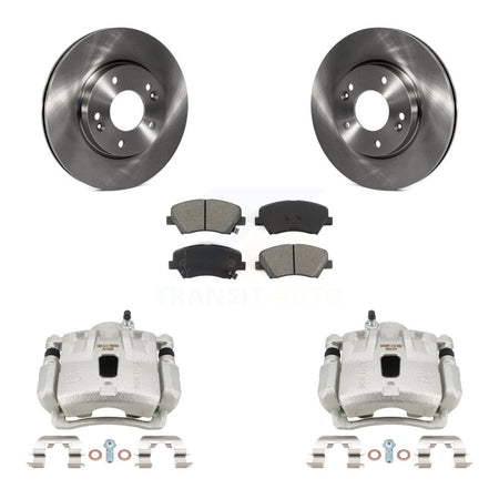 Front Disc Brake Caliper Rotors And Semi-Metallic Pads Kit For Hyundai Elantra Coupe KC8-101368S