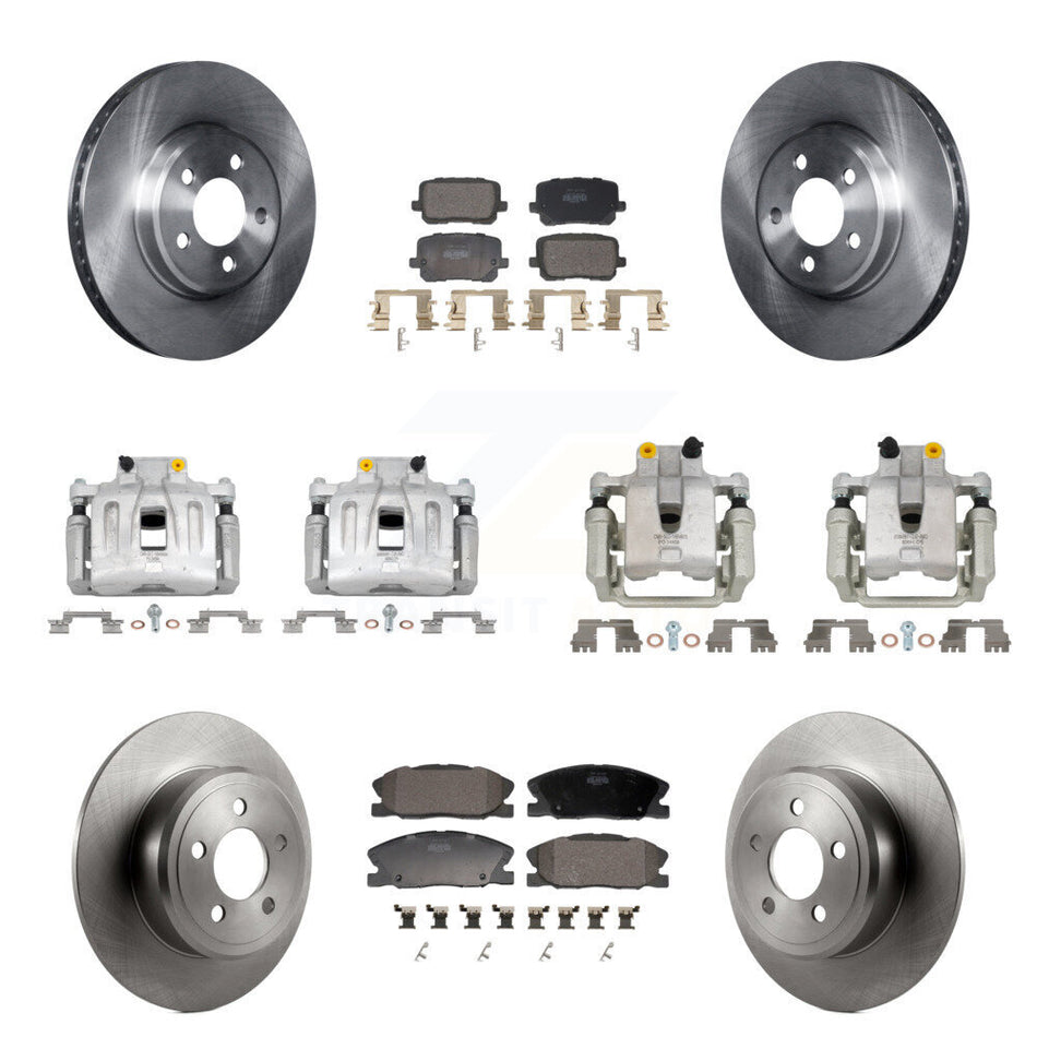 Front Rear Disc Brake Caliper Rotors And Semi-Metallic Pads Kit (10Pc) For Dodge Charger KC8-101369P
