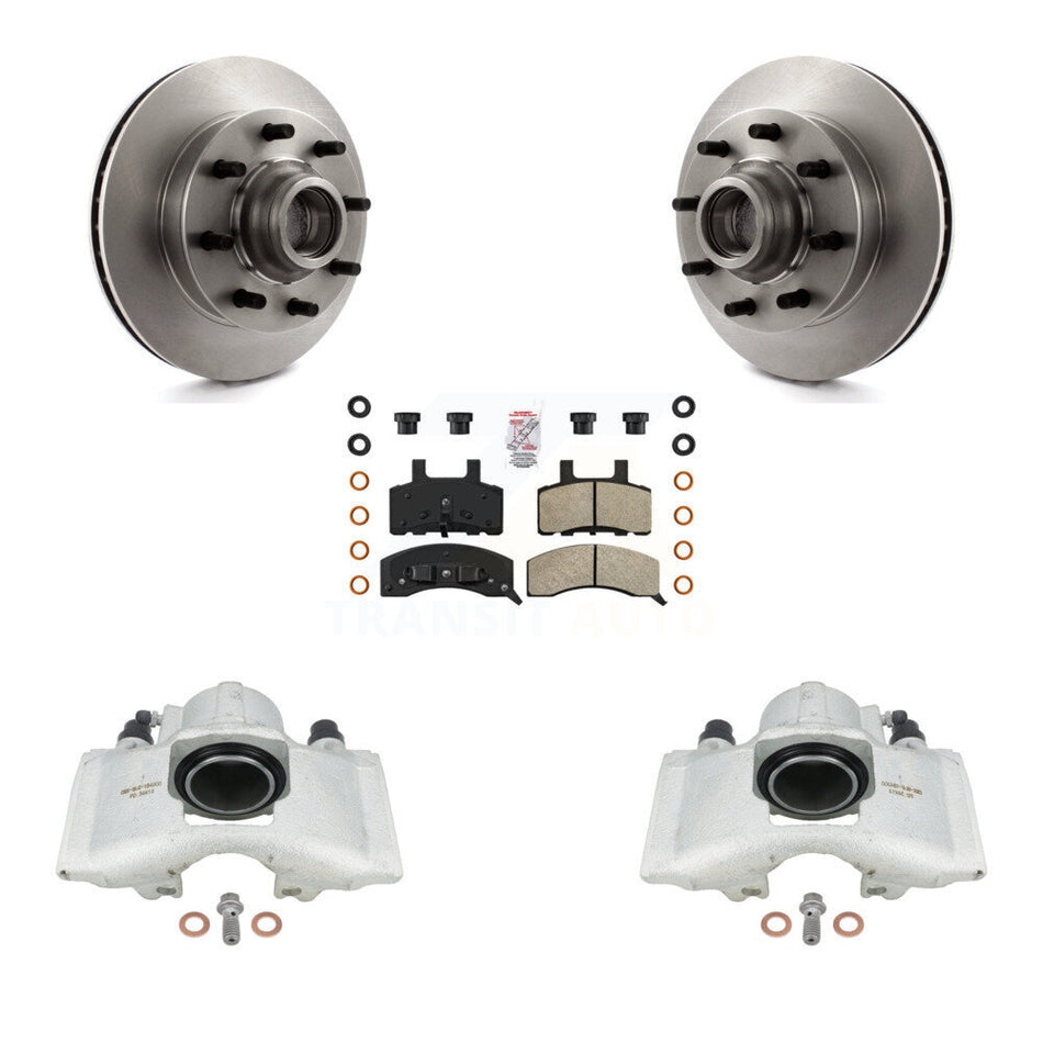 Front Disc Brake Caliper Rotors And Semi-Metallic Pads Kit For 1996 Chevrolet Express 2500 With 8 Lug Wheels KC8-101371N