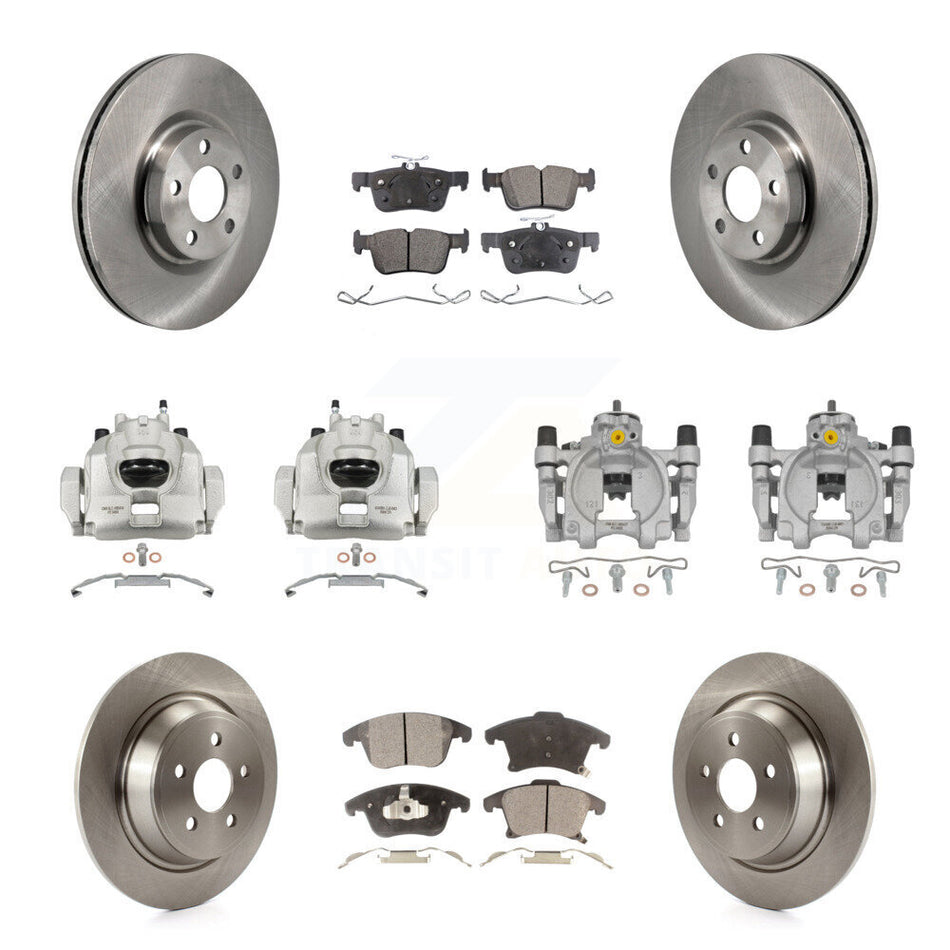 Front Rear Disc Brake Caliper Rotors And Semi-Metallic Pads Kit (10Pc) For Lincoln MKZ KC8-101371P