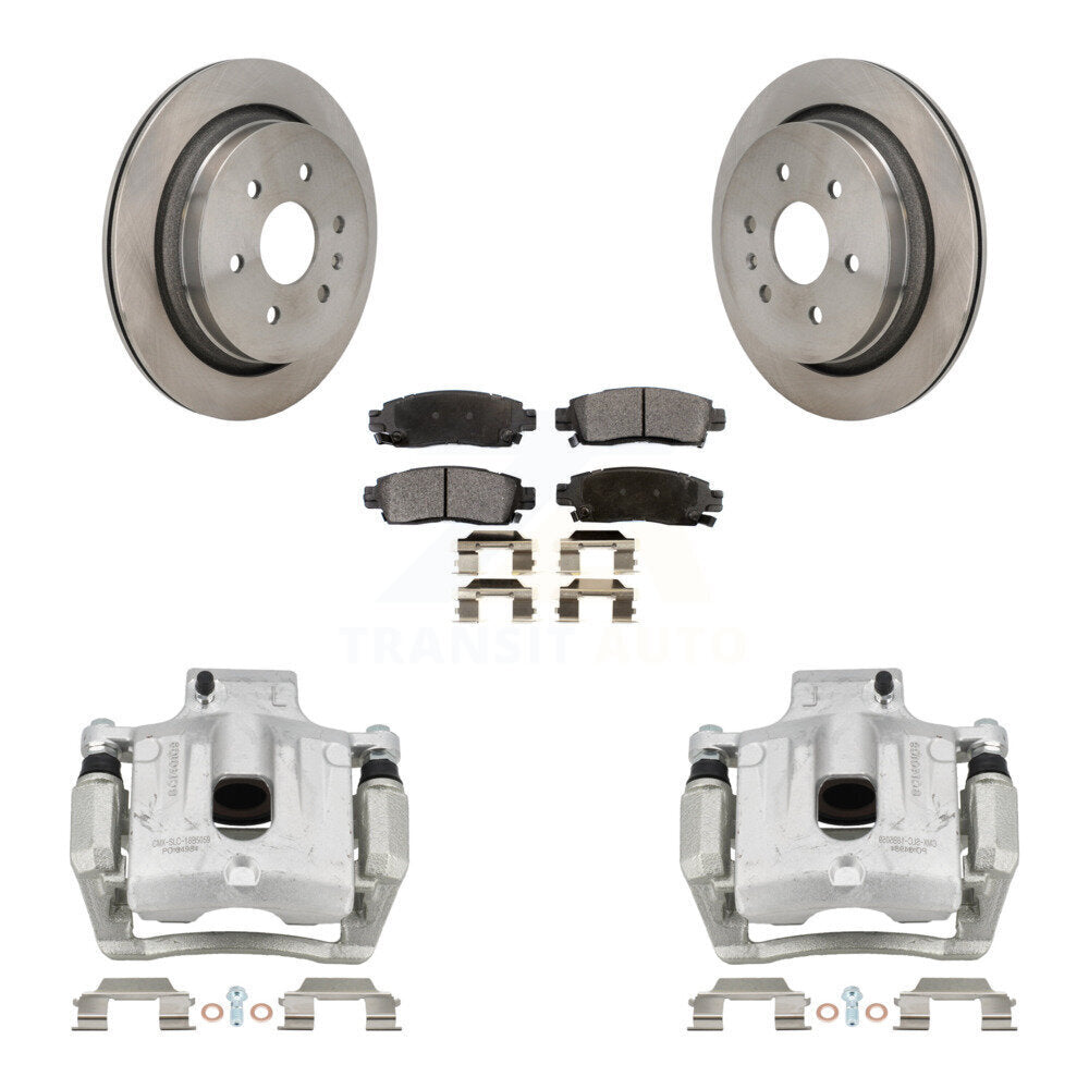 Rear Disc Brake Caliper Rotors And Ceramic Pads Kit For Cadillac XTS KC8-101371T