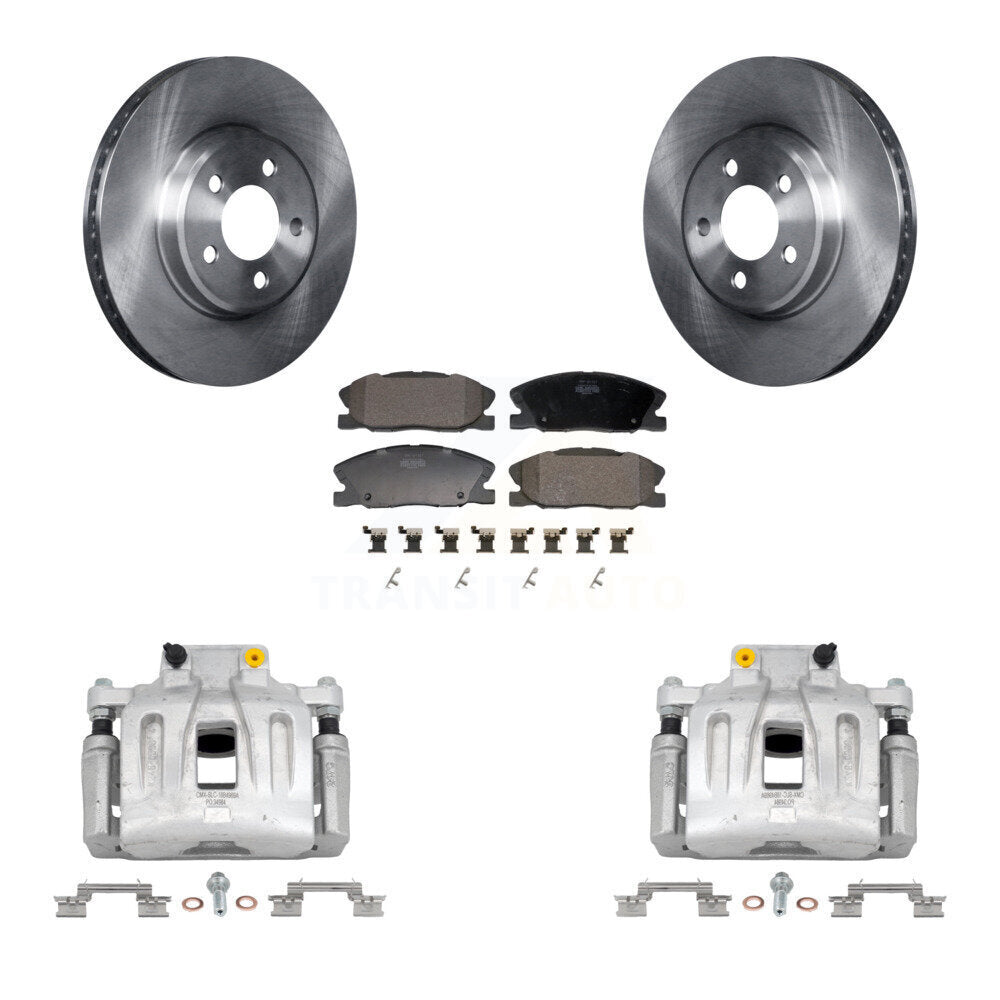 Front Disc Brake Caliper Rotors And Semi-Metallic Pads Kit For Dodge Charger KC8-101373P