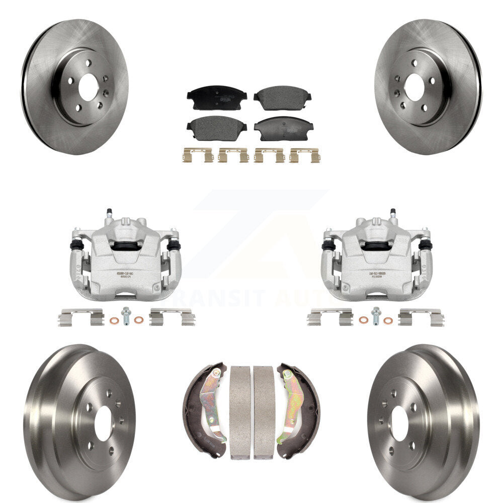 Front Rear Brake Caliper Rotors Drum Ceramic Pads Kit (8Pc) For 2013-2017 Chevrolet Trax KC8-101373T