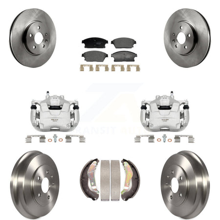 Front Rear Brake Caliper Rotors Drum Ceramic Pads Kit (8Pc) For 2013-2017 Chevrolet Trax KC8-101373T