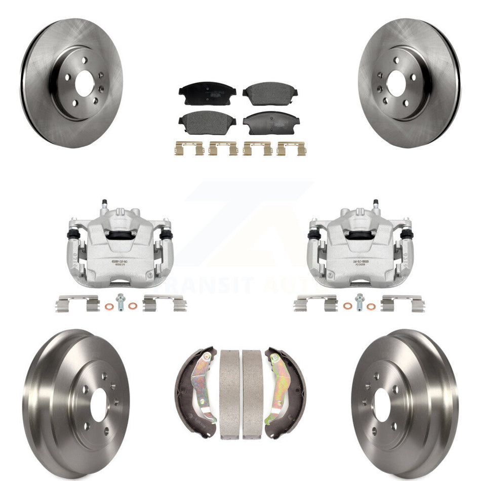 Front Rear Brake Caliper Rotors Drum Ceramic Pads Kit (8Pc) For 2013-2017 Chevrolet Trax KC8-101373T