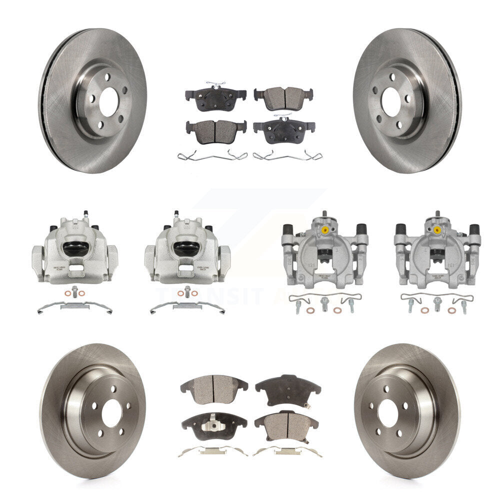 Front Rear Disc Brake Caliper Rotors And Ceramic Pads Kit (10Pc) For Lincoln MKZ KC8-101375T