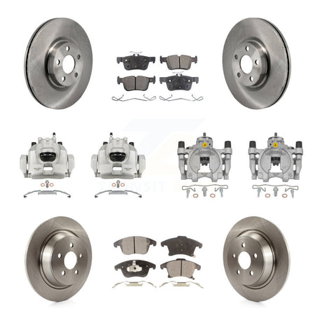 Front Rear Disc Brake Caliper Rotors And Ceramic Pads Kit (10Pc) For Lincoln MKZ KC8-101375T