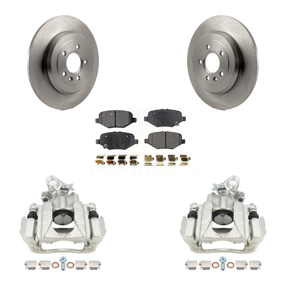 Rear Brake Caliper Rotors Semi-Metallic Pad Kit For 2015 Ford Explorer Limited/Sport/XLT KC8-101376P