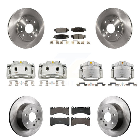Front Rear Brake Caliper Rotor & Ceramic Pad Kit (10Pc) For GMC Sierra 1500 Chevrolet XL KC8-101379T
