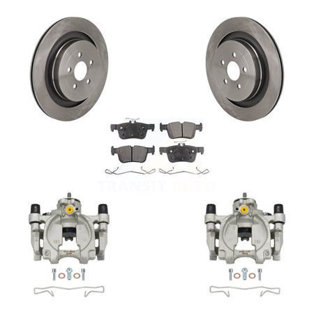 Rear Brake Caliper Rotors & Ceramic Pad Kit For Lincoln Nautilus With Vented KC8-101383T