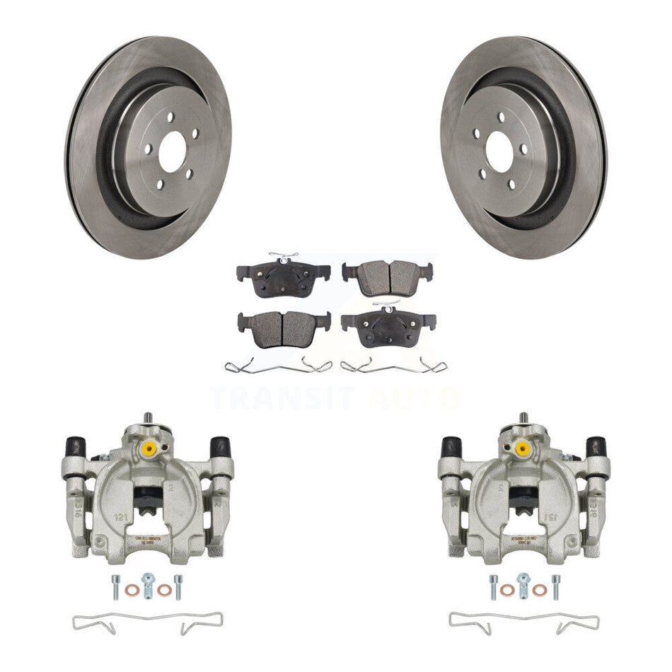 Rear Brake Caliper Rotors & Ceramic Pad Kit For Lincoln Nautilus With Vented KC8-101383T