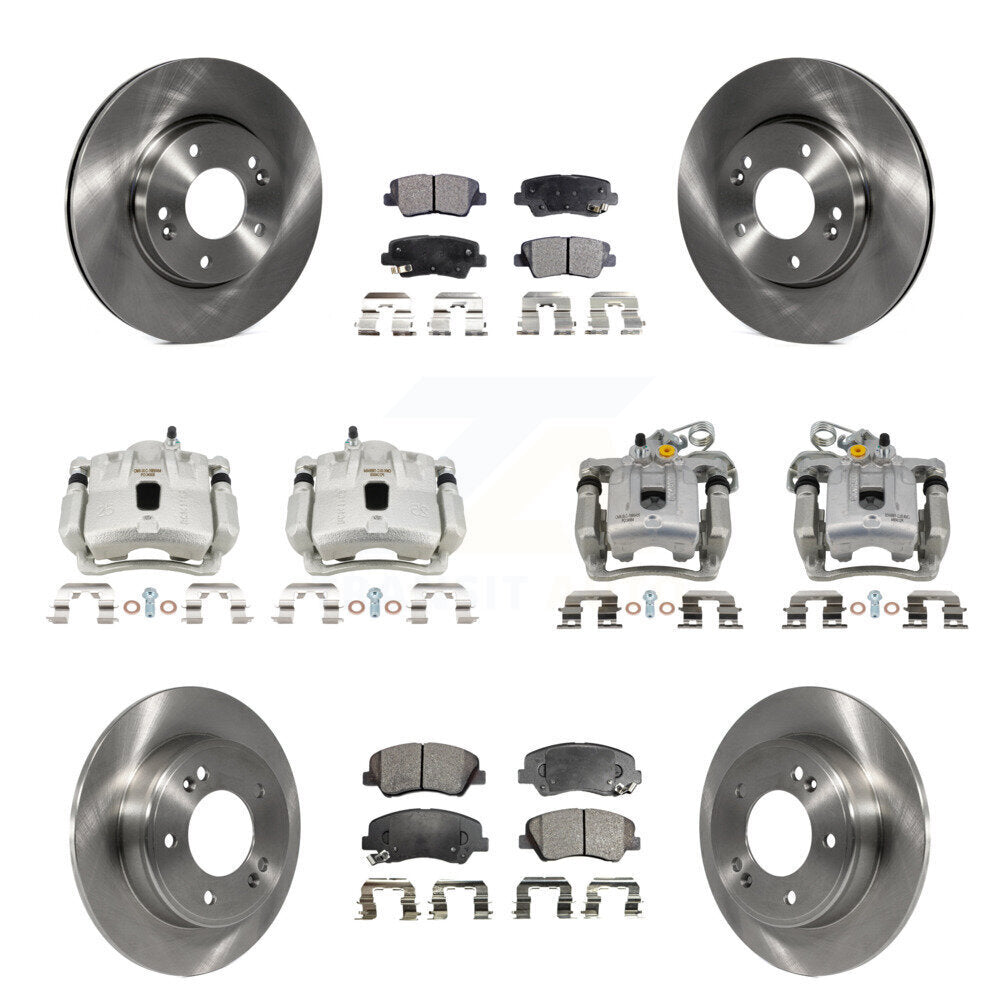 Front Rear Brake Caliper Rotors & Semi-Metallic Pad Kit (10Pc) For Hyundai Elantra Coupe KC8-101392P