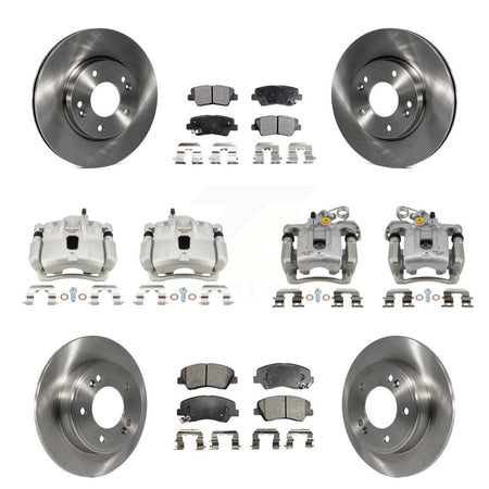 Front Rear Brake Caliper Rotors & Semi-Metallic Pad Kit (10Pc) For Hyundai Elantra Coupe KC8-101392P