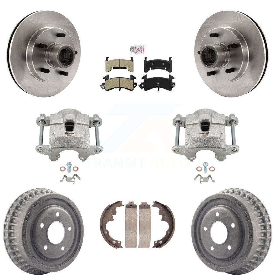 Front Rear Brake Caliper Rotor Drum Semi-Metallic Pad Kit (8Pc) For GMC Sonoma Chevrolet KC8-101396N