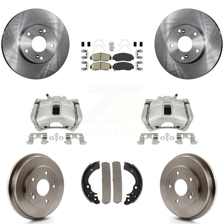 Front Rear Disc Brake Caliper Rotors Drums Ceramic Pads Kit (8Pc) For 2003-2006 Honda Accord 2.4L Vehicles Built Canadian Market KC8-101458N by Transit Auto