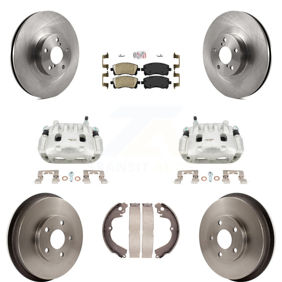 Front Rear Brake Caliper Rotor Drum Ceramic Pad Kit (8Pc) For 03 Subaru Impreza To 06 02 KC8-101479N