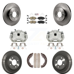 Front Rear Disc Brake Caliper Rotors Drums Ceramic Pads Kit (8Pc) For Honda Fit KC8-101530N