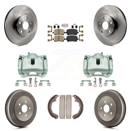 Front Rear Brake Caliper Rotor Drum Ceramic Pad Kit (8Pc) For Toyota Matrix Pontiac Vibe KC8-101586N