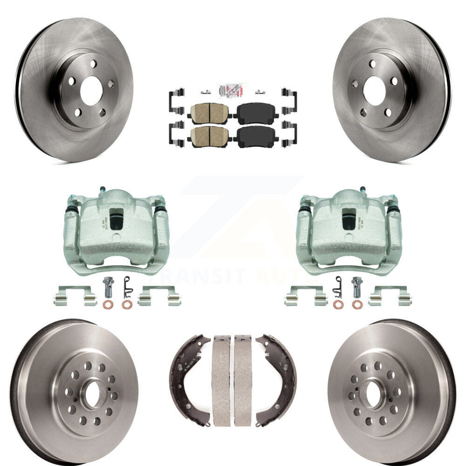 Front Rear Brake Caliper Rotor Drum Ceramic Pad Kit (8Pc) For Toyota Matrix Pontiac Vibe KC8-101587N