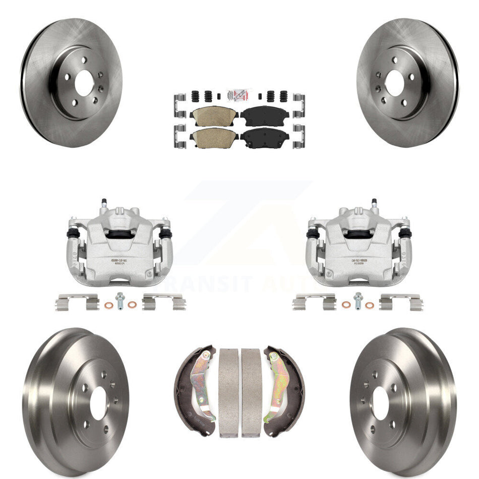 Front Rear Disc Brake Caliper Rotors Drums Ceramic Pads Kit (8Pc) For 2013-2017 Chevrolet Trax KC8-101597N