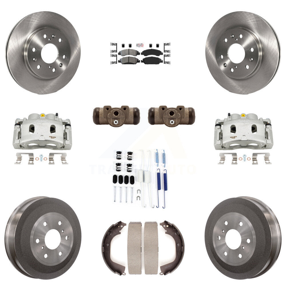Front Rear Brake Caliper Rotor Drum Semi-Metallic Pad Shoe Cylinder & Kit (11Pc) For GMC KC8-101685N