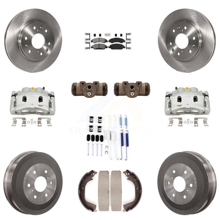 Front Rear Brake Caliper Rotor Drum Semi-Metallic Pad Shoe Cylinder & Kit (11Pc) For GMC KC8-101685N