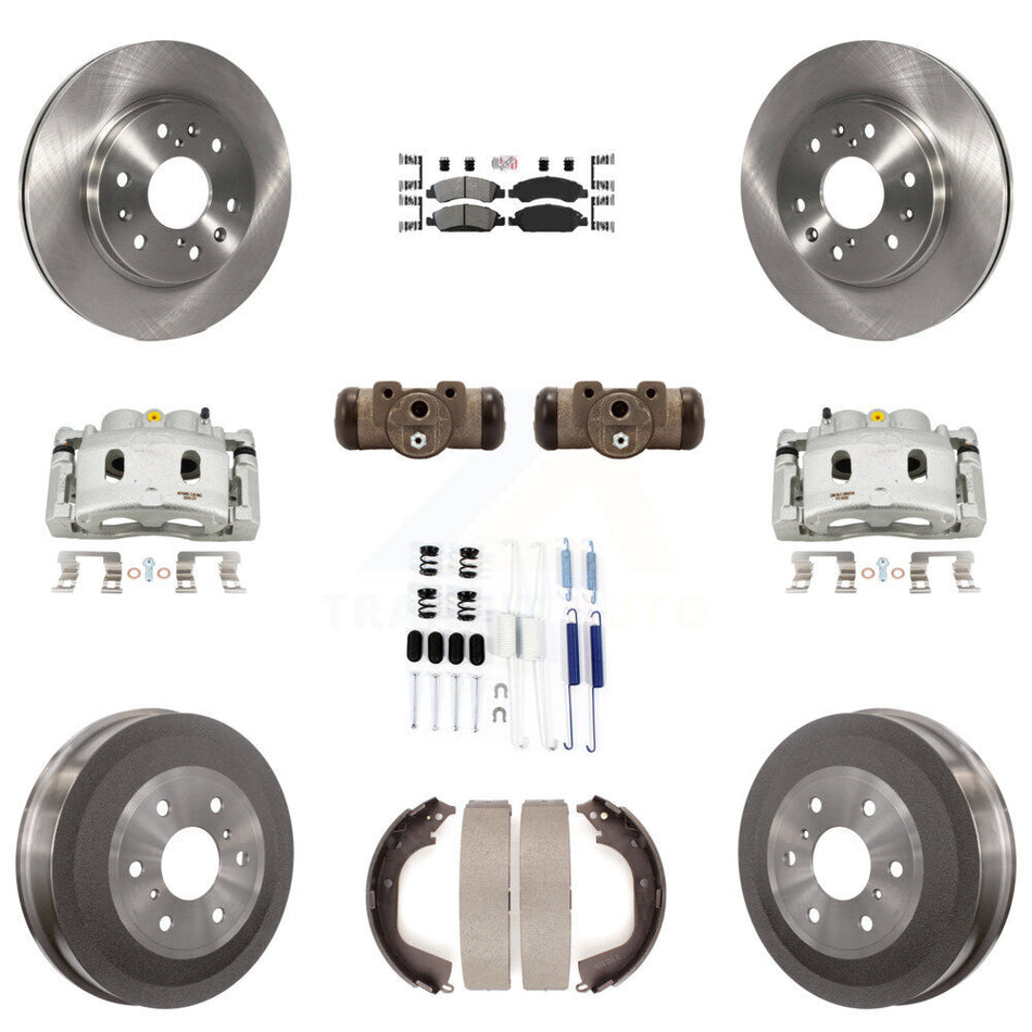 Front Rear Brake Caliper Rotor Drum Semi-Metallic Pad Shoe Cylinder & Kit (11Pc) For GMC KC8-101685N