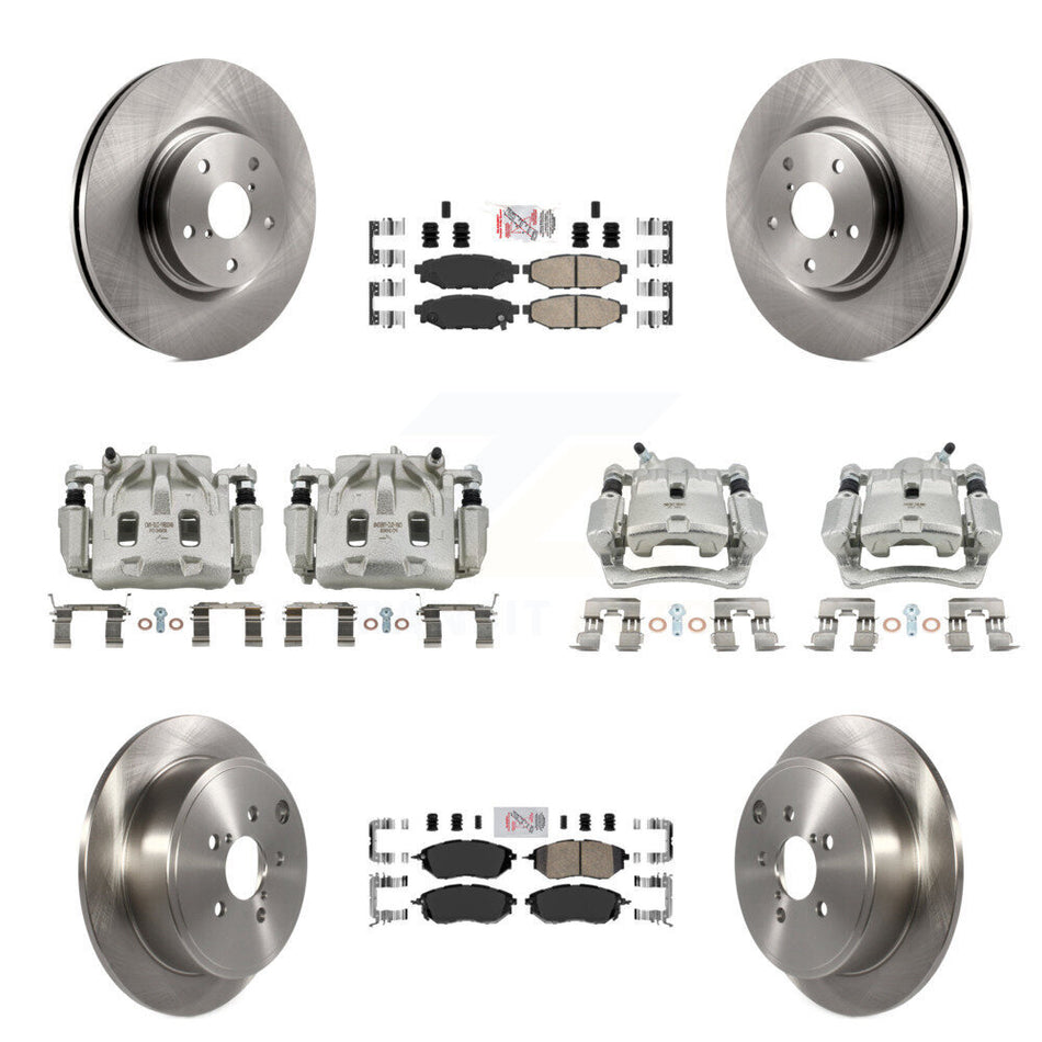 Front Rear Disc Brake Caliper Rotors And Ceramic Pads Kit (10Pc) For Subaru WRX KC8-101751N