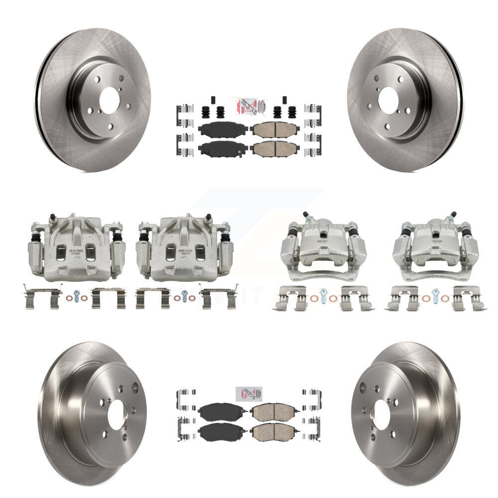 Front Rear Disc Brake Caliper Rotors And Ceramic Pads Kit (10Pc) For Subaru WRX KC8-101752N