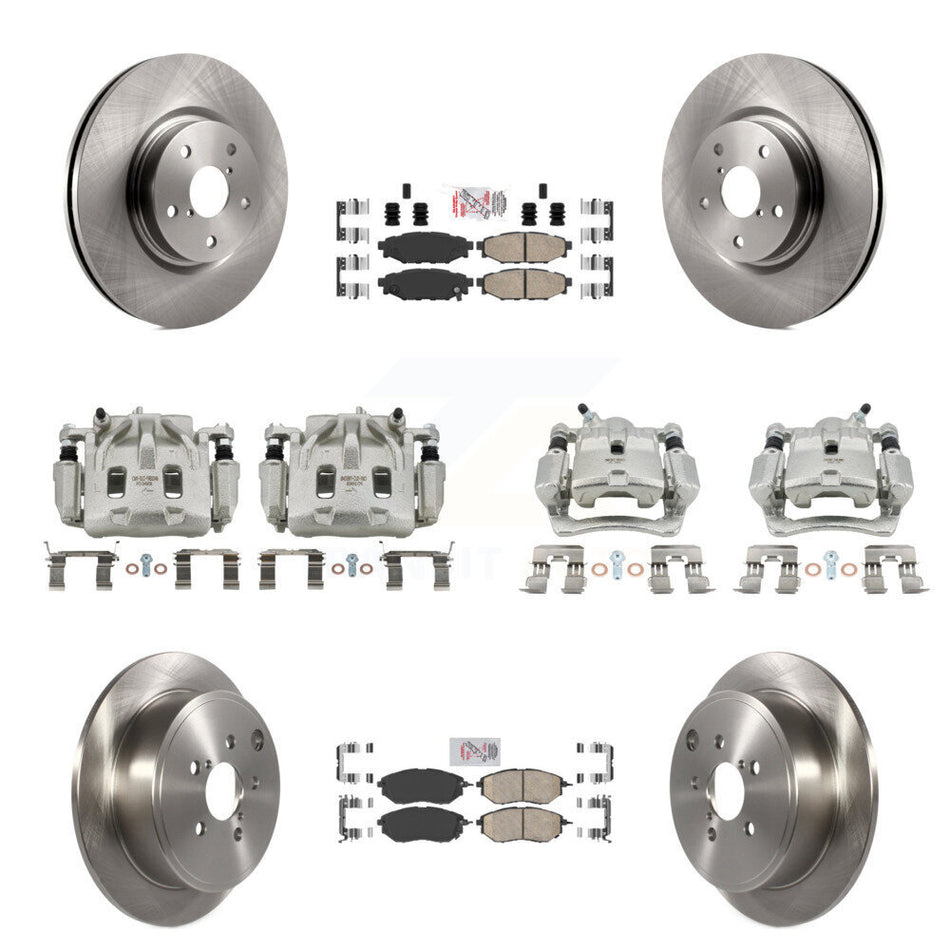 Front Rear Disc Brake Caliper Rotors And Ceramic Pads Kit (10Pc) For Subaru WRX KC8-101752N