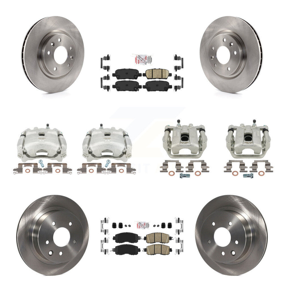 Front Rear Disc Brake Caliper Rotors And Ceramic Pads Kit (10Pc) For Nissan LEAF KC8-101760N