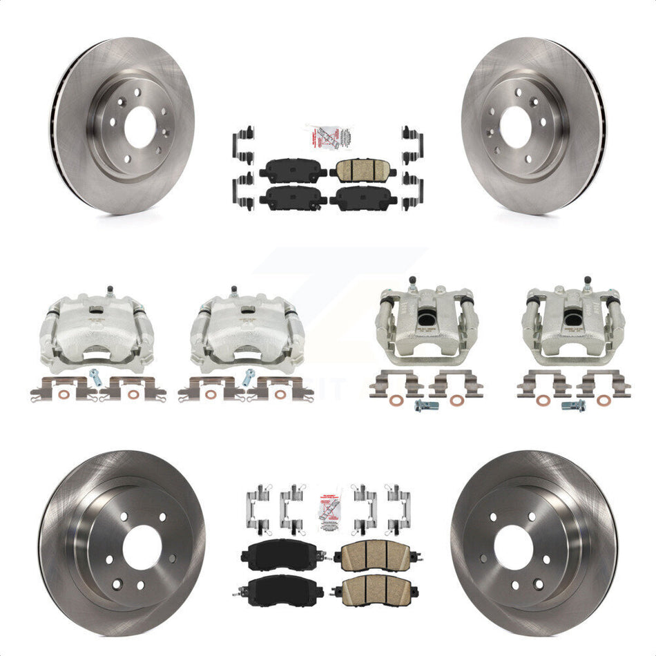 Front Rear Disc Brake Caliper Rotors And Ceramic Pads Kit (10Pc) For Nissan LEAF KC8-101761N by Transit Auto