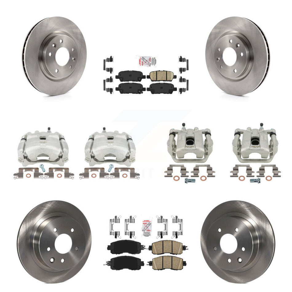 Front Rear Disc Brake Caliper Rotors And Ceramic Pads Kit (10Pc) For Nissan LEAF KC8-101761N