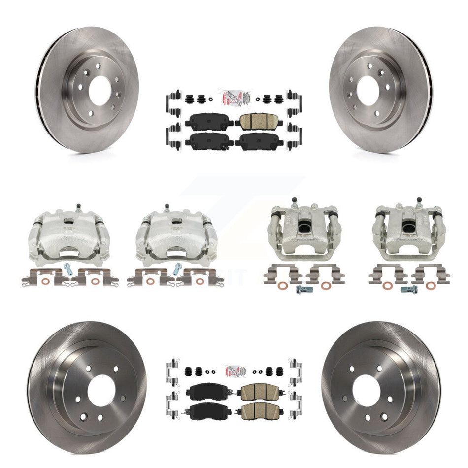 Front Rear Disc Brake Caliper Rotors And Ceramic Pads Kit (10Pc) For Nissan LEAF KC8-101762N