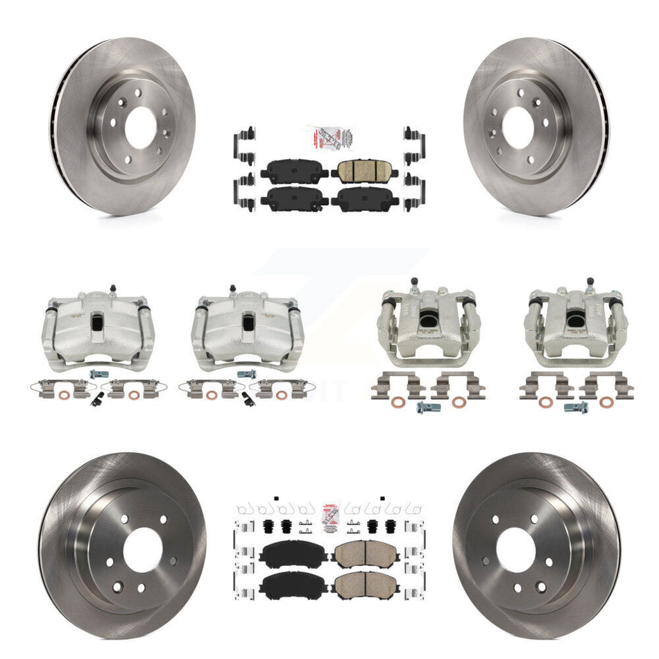 Front Rear Disc Brake Caliper Rotors And Ceramic Pads Kit (10Pc) For Nissan Rogue Sport KC8-101767N