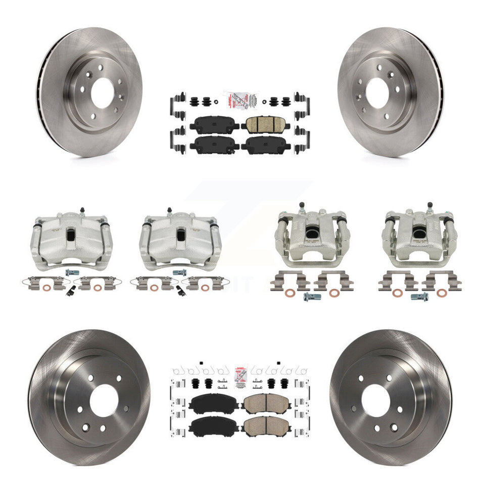 Front Rear Disc Brake Caliper Rotors And Ceramic Pads Kit (10Pc) For Nissan Rogue Sport KC8-101769N