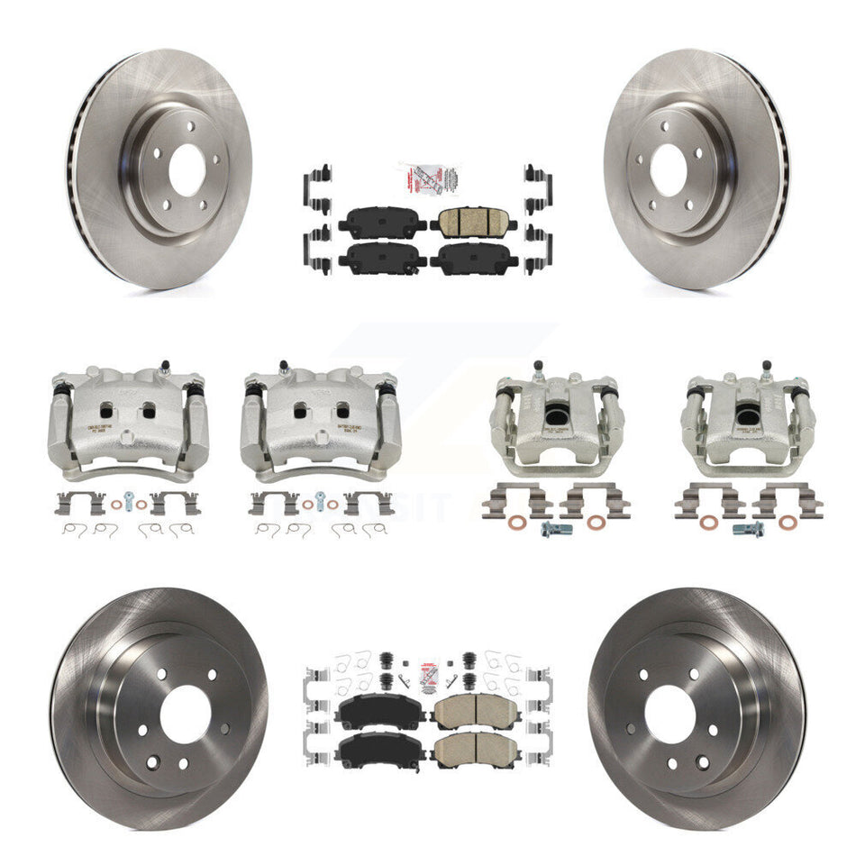 Front Rear Disc Brake Caliper Rotors And Ceramic Pads Kit (10Pc) For Nissan Rogue KC8-101770N
