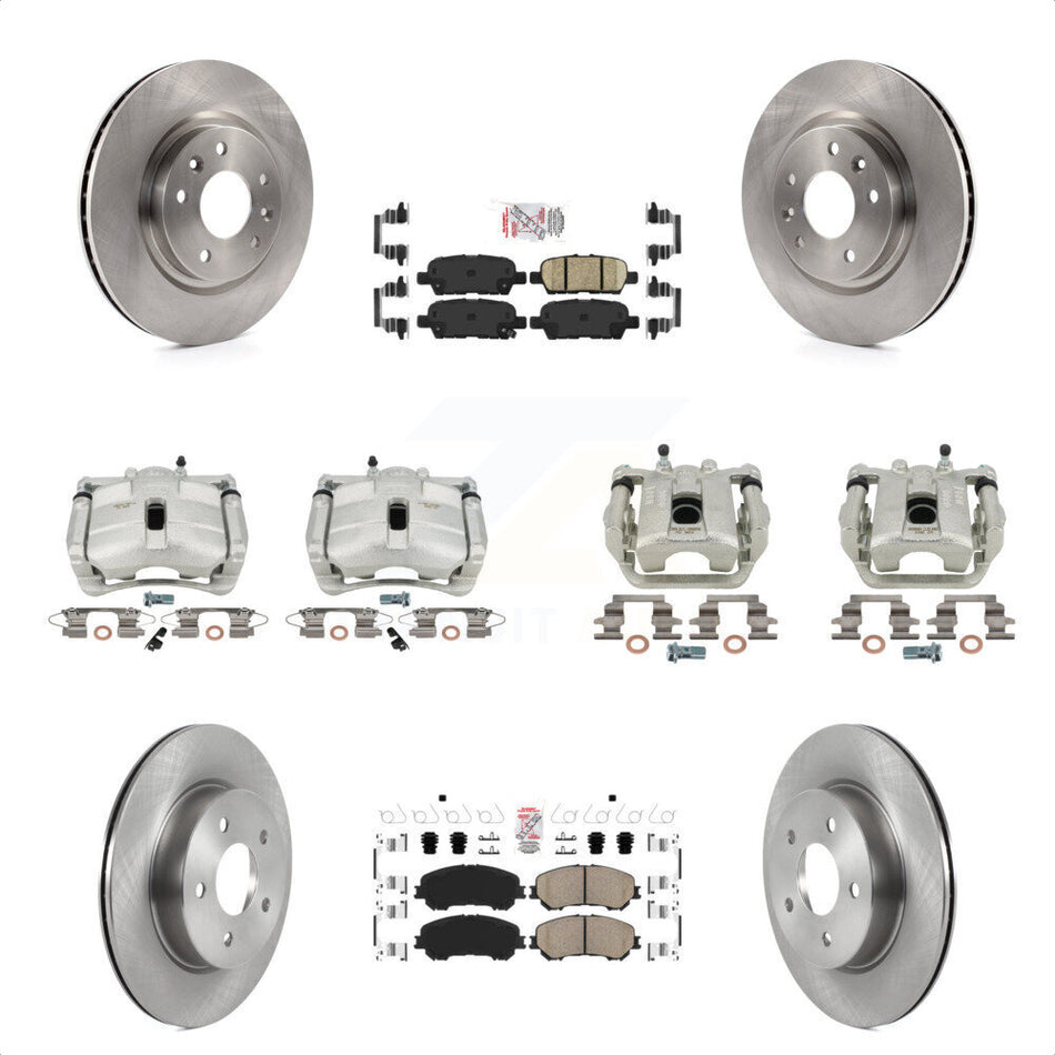 Front Rear Disc Brake Caliper Rotors And Ceramic Pads Kit (10Pc) For 2019 Nissan Rogue Sport SL With Manual Parking KC8-101775N by Transit Auto