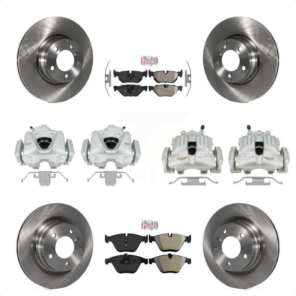 Front Rear Disc Brake Caliper Rotors And Semi-Metallic Pads Kit (10Pc) For 2013 BMW 328i Coupe with 3.0L With 330mm Diameter Rotor KC8-101786N by Transit Auto