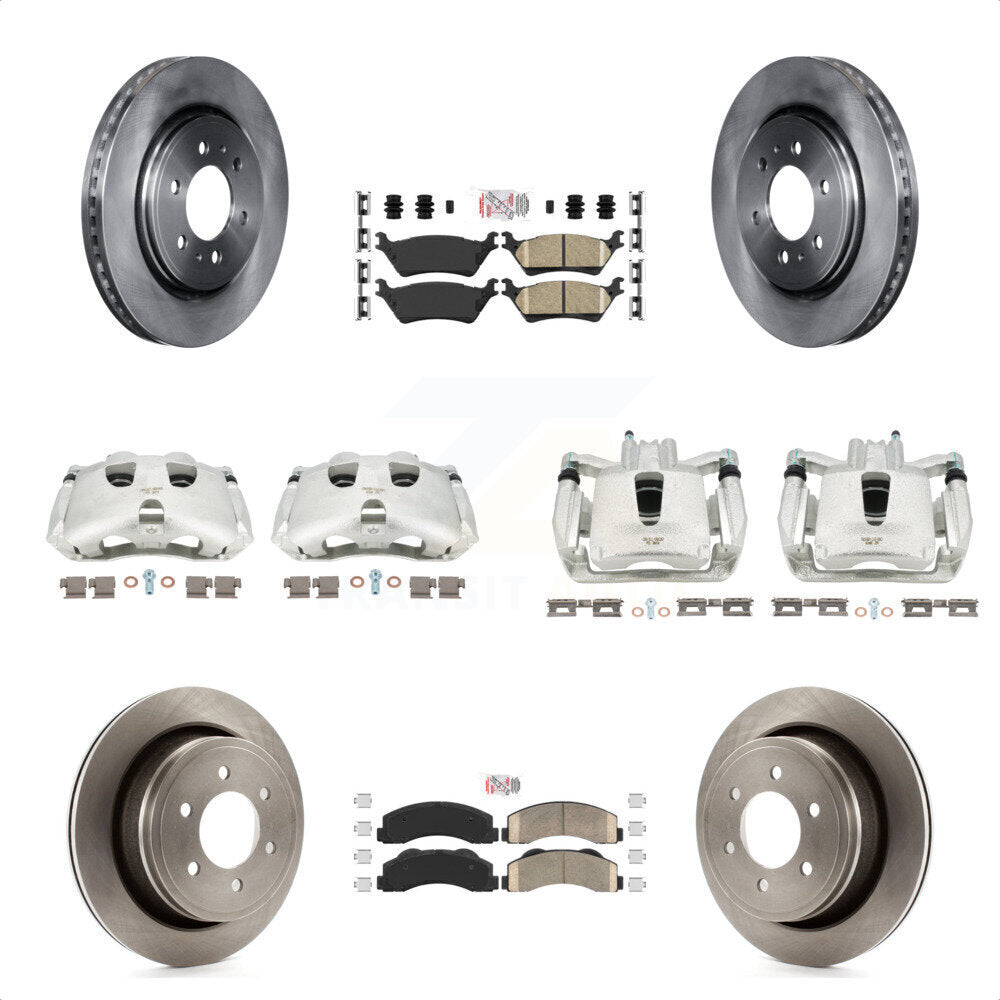 Front Rear Disc Brake Caliper Rotors And Ceramic Pads Kit (10Pc) For Ford F-150 KC8-101792N by Transit Auto