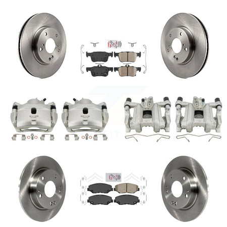 Front Rear Disc Brake Caliper Rotors And Ceramic Pads Kit (10Pc) For Honda Civic KC8-101797N