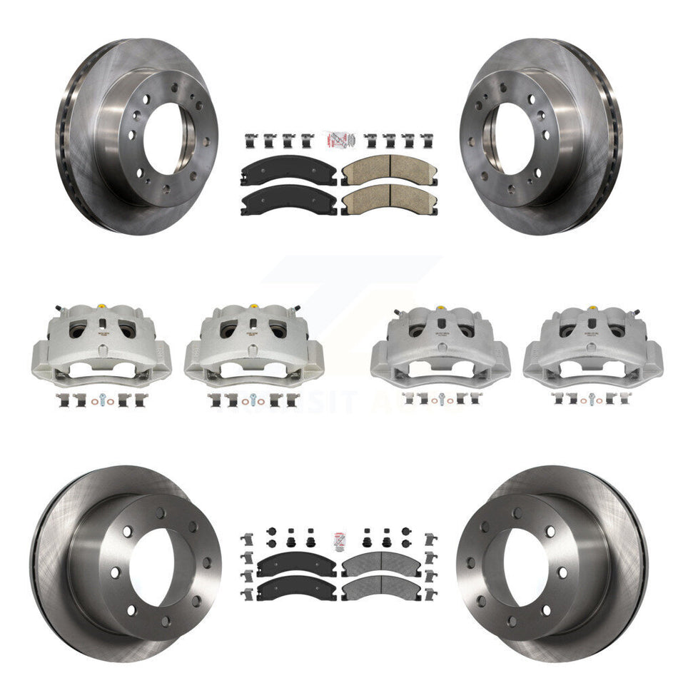 Front Rear Disc Brake Caliper Rotors & Ameribrakes Pad Kit (10Pc) For GMC Sierra 3500 HD KC8-101800N