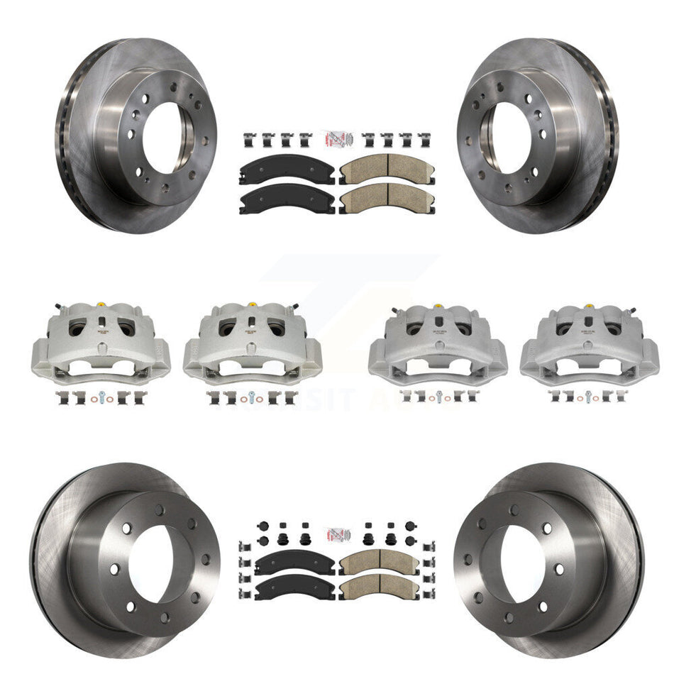 Front Rear Brake Caliper Rotor & Ceramic Pad Kit (10Pc) For GMC Sierra 3500 HD Chevrolet KC8-101801N